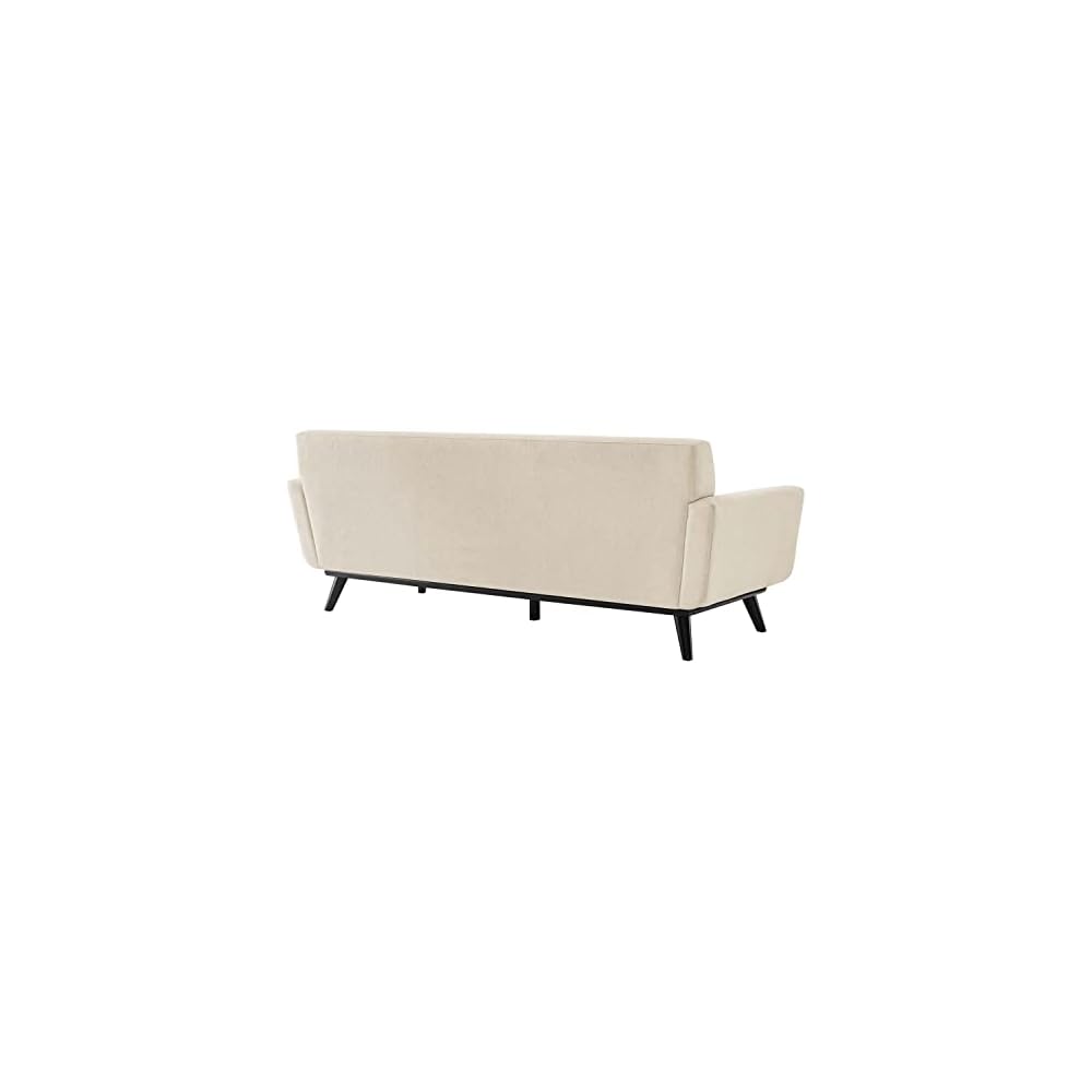 Engage Modern Tufted Back Textured Fabric Sofa in Beige
