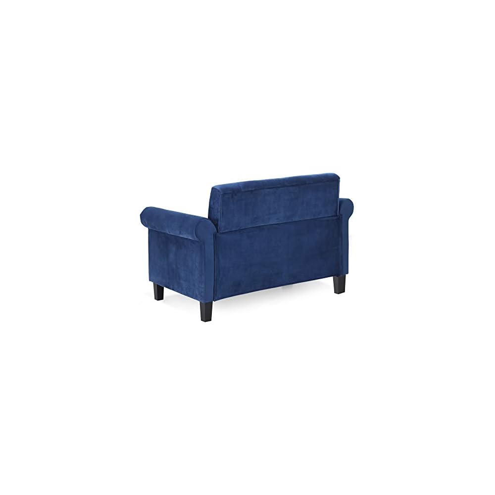 Bastia 2-Seater Loveseat Sofa, 54" Wide, Navy Velvet