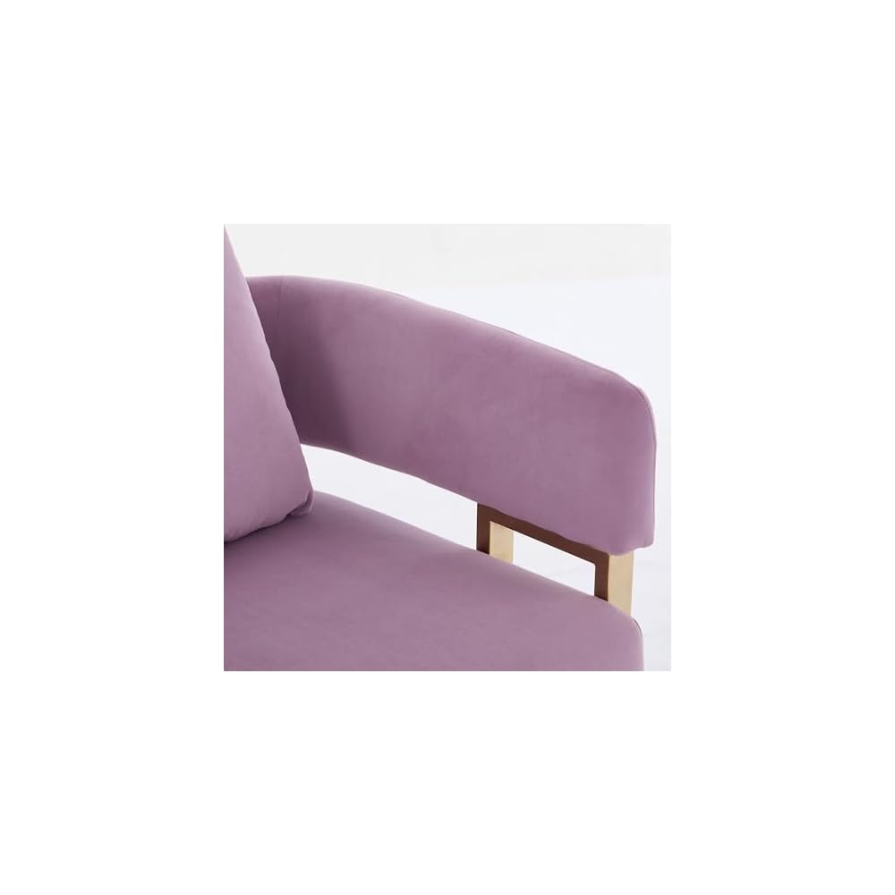 51 Inch Lilac Loveseat Sofa, Teddy Office Love Seat with 2 Pillows for Small Spaces, Small Two Seater Couch with Metal Gold Legs & Side Pockets, Modern Loveseats for Bedroom Living Room (Lilac)