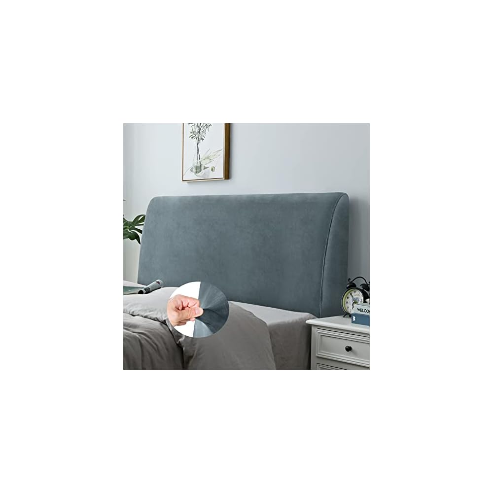 Bett Kopfteil Bezug, Bettkopfteil Hussen, Weicher Strecken Samtstoff Staubdicht, Staubdichte Schutzhülle für gepolsterte Schlafzimmer Kopfteil (Weiss, 180-200 cm（Cal King）)