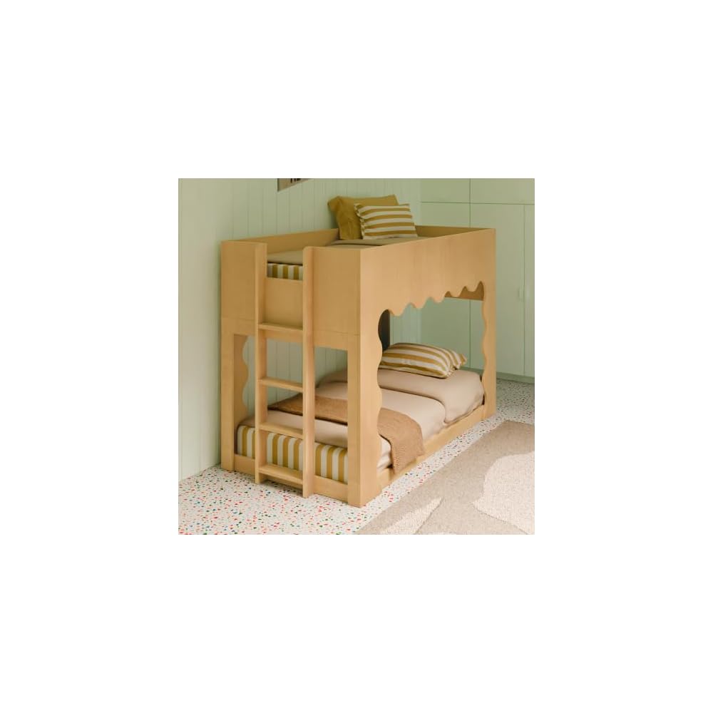 Kids Lido Wave Convertible Low Loft Twin Bed in Honey