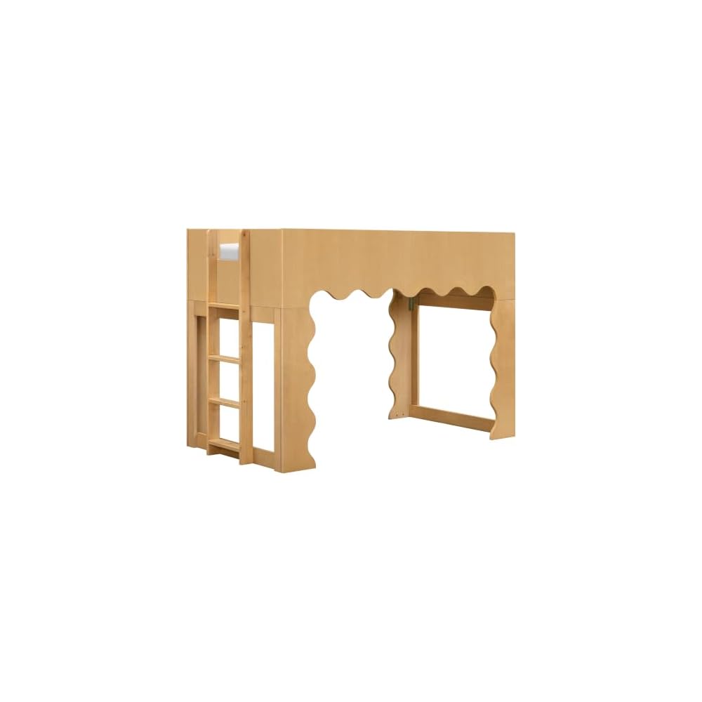 Kids Lido Wave Convertible Low Loft Twin Bed in Honey