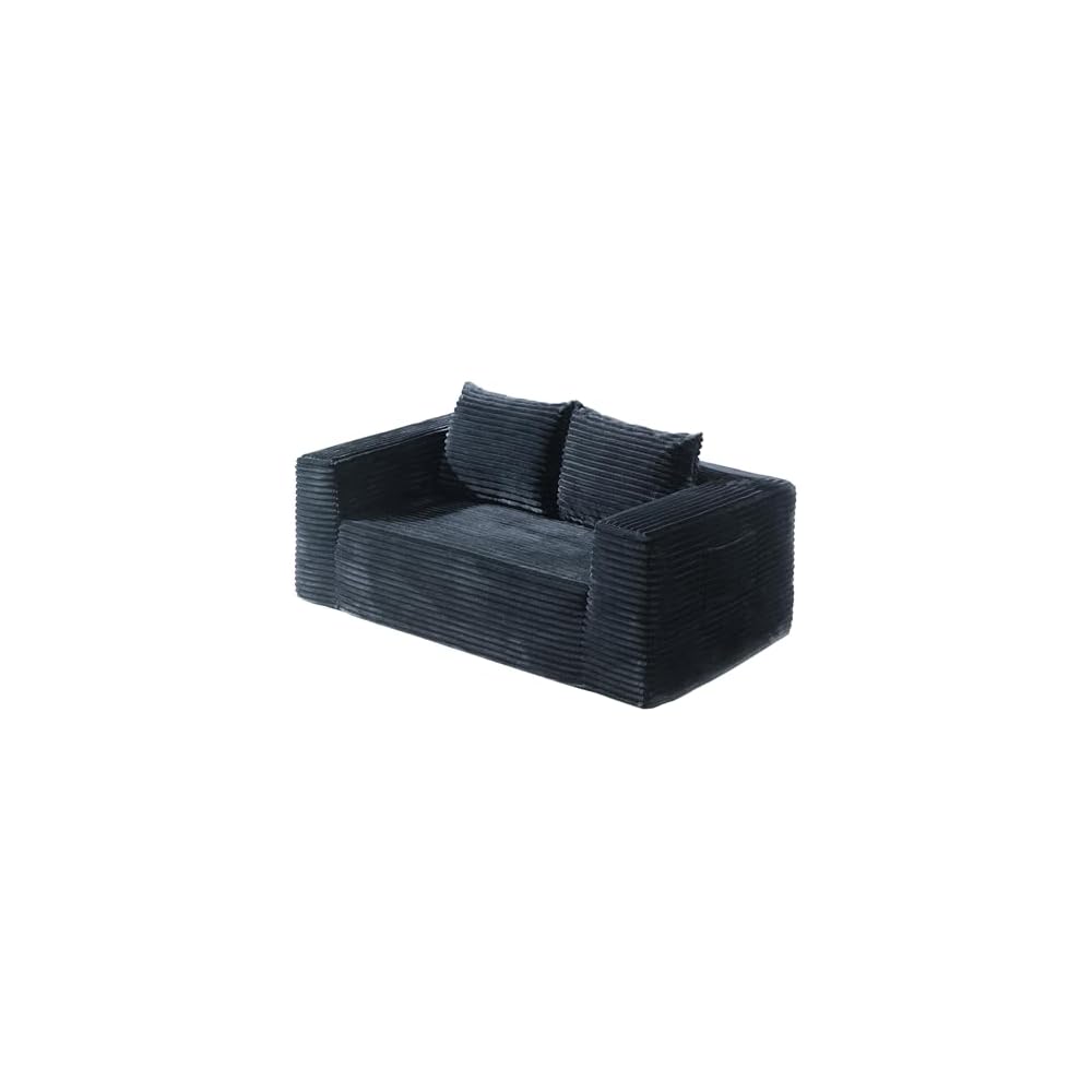 Loveseat Sofa, 71" Boneless Couch with 2 Lumbar Pillows, No Assembly