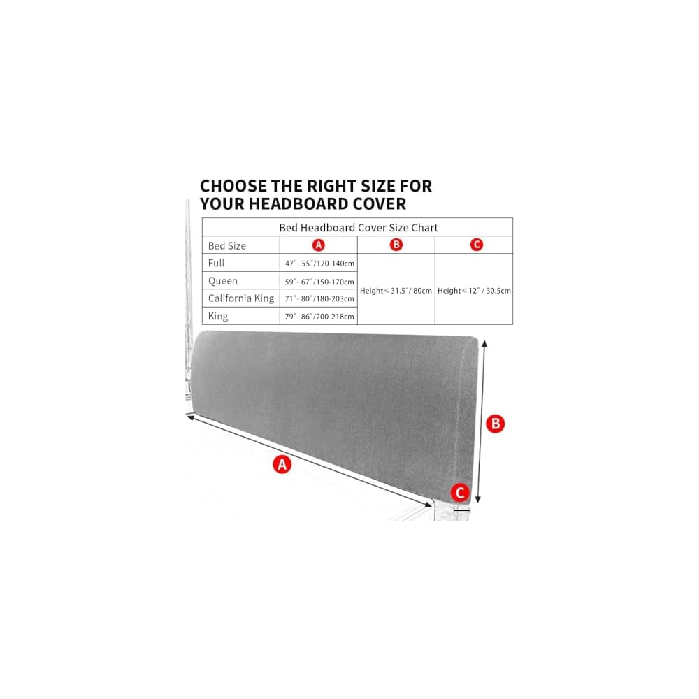 Bett Kopfteil Bezug, Bettkopfteil Hussen, Weicher Strecken Samtstoff Staubdicht, Staubdichte Schutzhülle für gepolsterte Schlafzimmer Kopfteil (Weiss, 180-200 cm（Cal King）)