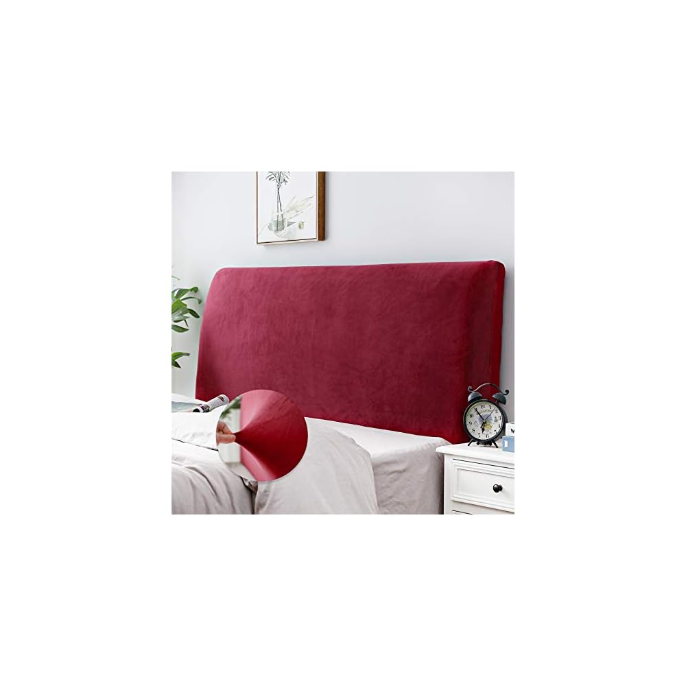 Bett Kopfteil Bezug, Bettkopfteil Hussen, Weicher Strecken Samtstoff Staubdicht, Staubdichte Schutzhülle für gepolsterte Schlafzimmer Kopfteil (Weiss, 180-200 cm（Cal King）)