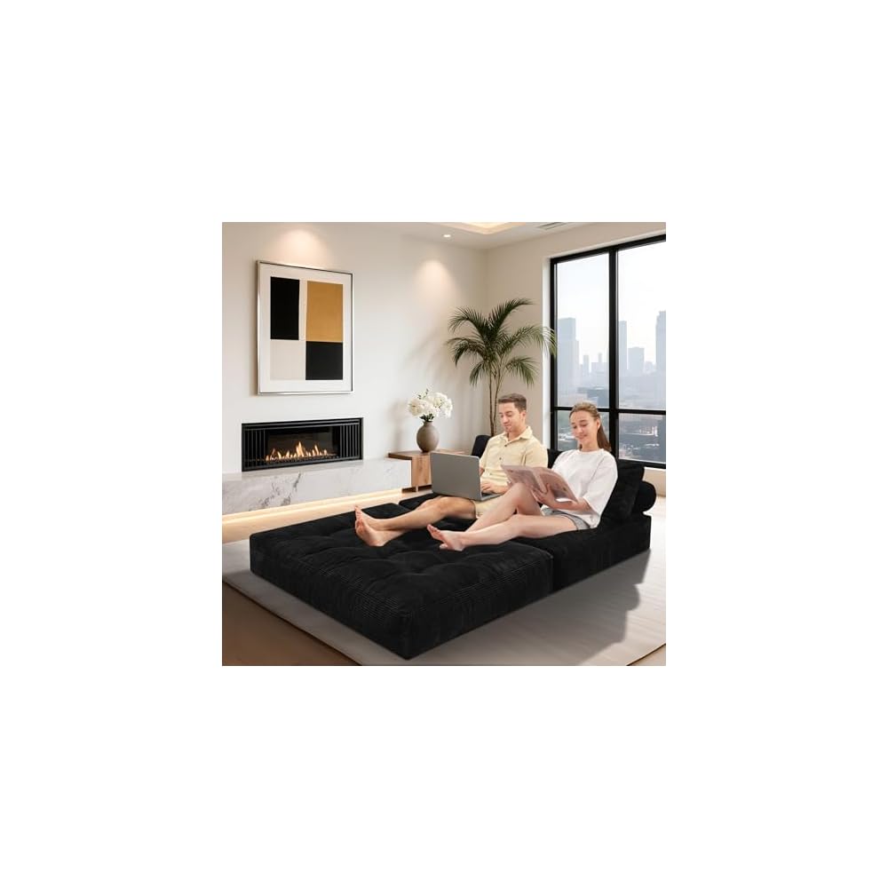 Folding Sofa Bed,Convertible Sleeper Chair Bed w/2-Pillow & Handle