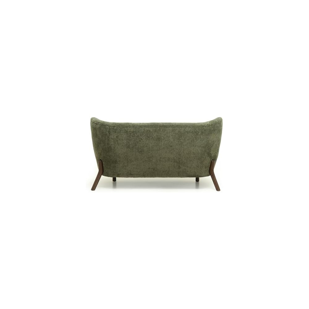 57" Chenille Futon Sofa Loveseat, Nordic Cloud Couch Love Seat with Curved Backrest, Comfy 2 Seater Accent Sofas Chair for Living Study Leisure Room, Easy Assembly, Green