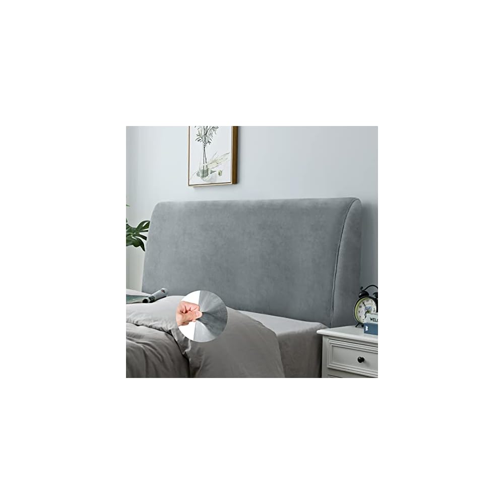 Bett Kopfteil Bezug, Bettkopfteil Hussen, Weicher Strecken Samtstoff Staubdicht, Staubdichte Schutzhülle für gepolsterte Schlafzimmer Kopfteil (Weiss, 180-200 cm（Cal King）)