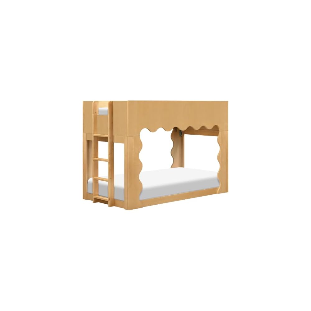 Kids Lido Wave Convertible Low Loft Twin Bed in Honey