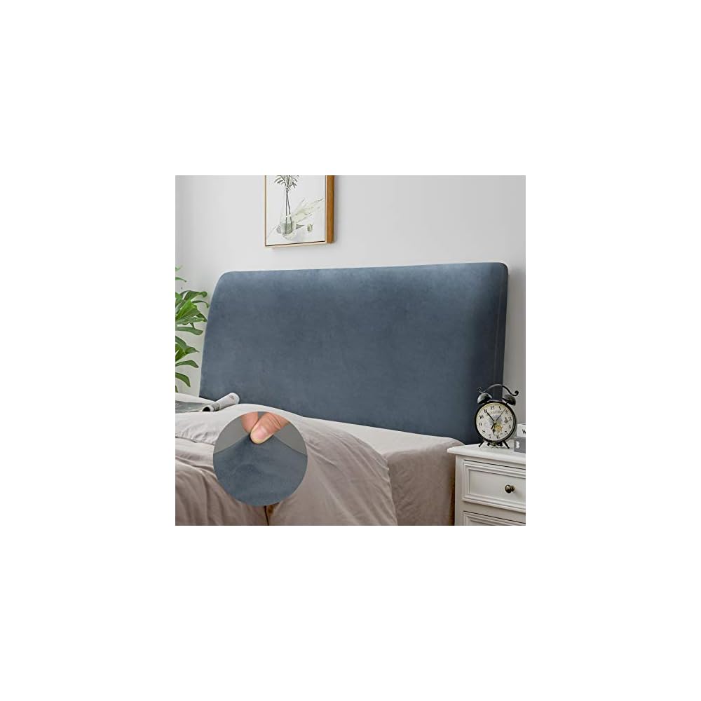 Bett Kopfteil Bezug, Bettkopfteil Hussen, Weicher Strecken Samtstoff Staubdicht, Staubdichte Schutzhülle für gepolsterte Schlafzimmer Kopfteil (Weiss, 180-200 cm（Cal King）)