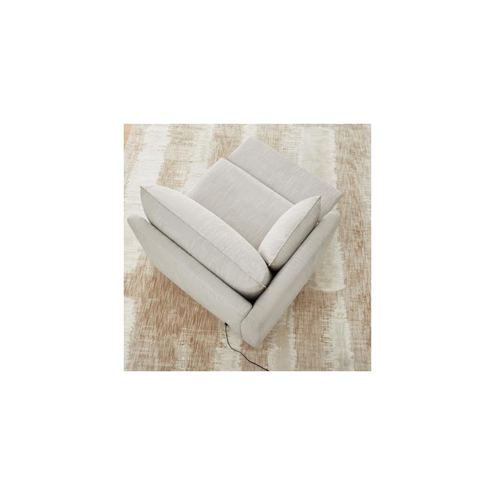 Power Sectional Down Filled Corner Sofa, Comfty Feather V Shape Power Modular, FSC Certified Modern Cloud Couch with Electric Footrests, 107 inch Width,5 Seat Sofa, Snow
