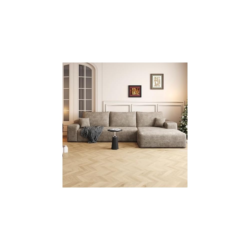 108" Sectional Couches for Living Room Modern Modular Sofa with L-Shape Couchs Upholstered Boneless Couch Deep Seat Sectional Couch with Chaise