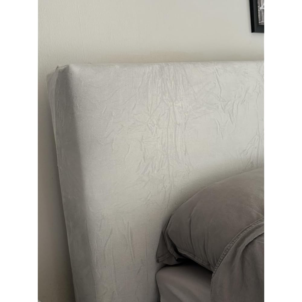 Bett Kopfteil Bezug, Bettkopfteil Hussen, Weicher Strecken Samtstoff Staubdicht, Staubdichte Schutzhülle für gepolsterte Schlafzimmer Kopfteil (Weiss, 180-200 cm（Cal King）)