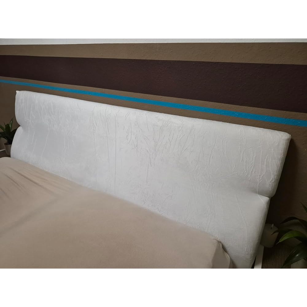 Bett Kopfteil Bezug, Bettkopfteil Hussen, Weicher Strecken Samtstoff Staubdicht, Staubdichte Schutzhülle für gepolsterte Schlafzimmer Kopfteil (Weiss, 180-200 cm（Cal King）)