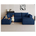 95" Boneless Couch with Ottoman, Modern U Shaped Cloud Sectional Couch