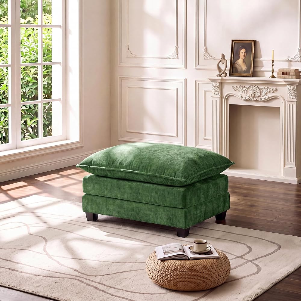 Ottoman for Modular Sectional Cloud Sofa Couch, Green