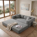 79" Convertible Sofa Bed, 4-in-1 Corduroy Boneless Futon Couch, Folding Sleeper Sofa, No Assembly Floor Couch for Living Room, Bedroom, Apartment, Grey