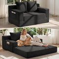 Convertible Sofa Bed,Small Boneless Couch & Boneless Loveseat,Pull Out Couch Bed for Small Spaces,Premium Luxe Corduroy Folding Floor Futon Sleeper with Side Pocket & 2 Pillows, No Assembly Required