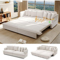 81.8" Sleeper Sofa Bed King Size, 3-in-1 Convertible Corduroy Sofa, Beige
